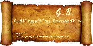 Gyöngyösy Barnabás névjegykártya