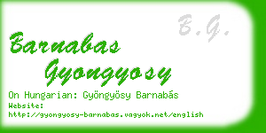 barnabas gyongyosy business card