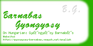 barnabas gyongyosy business card